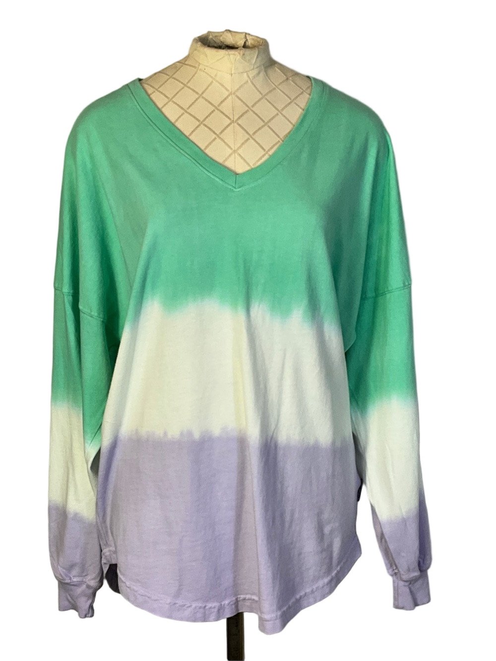 Spirit Jersey Small Tie Dye Oversized  Long Sleeve Tee